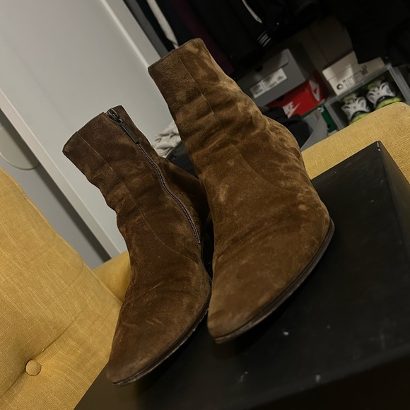 Vasilli zipped dark land velvet Chelsea boot - Picture 2 of 6